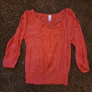 Women's Cotton Gauze Fall color shoulder top